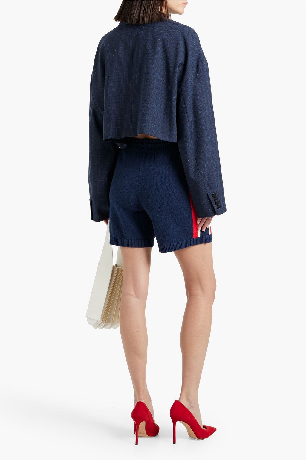 GUCCI Striped cotton-blend terry shorts