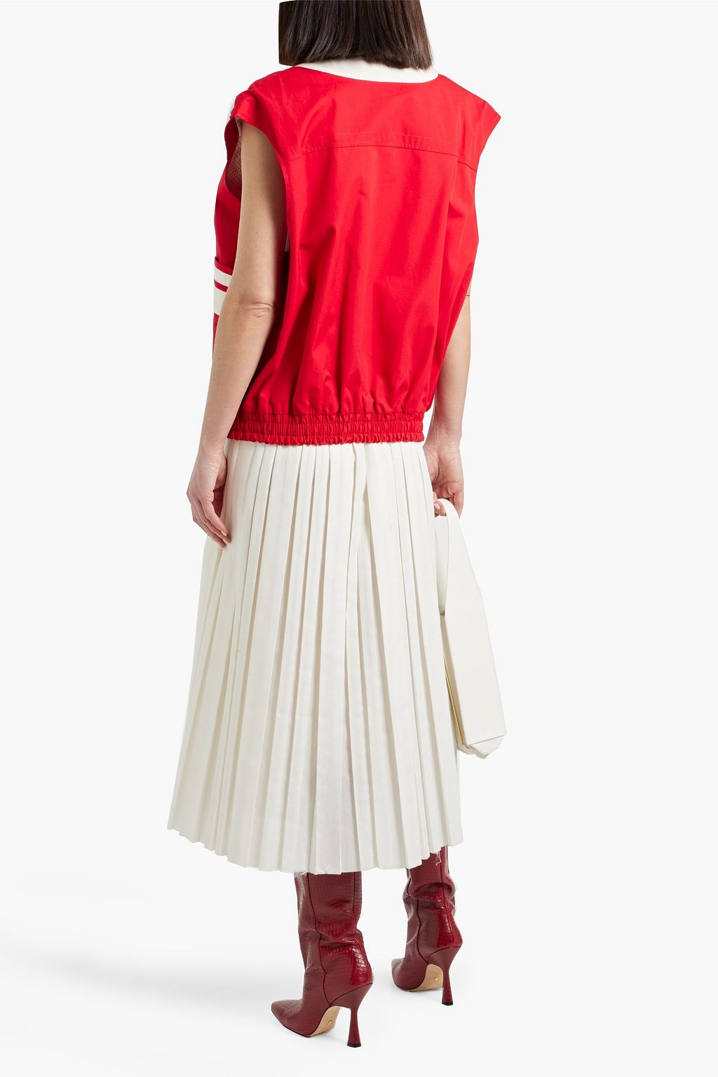 GUCCI Logo-appliquéd two-tone cotton-canvas vest