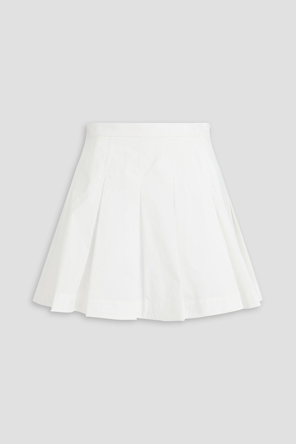 Cal pleated cotton-blend poplin mini skirt
