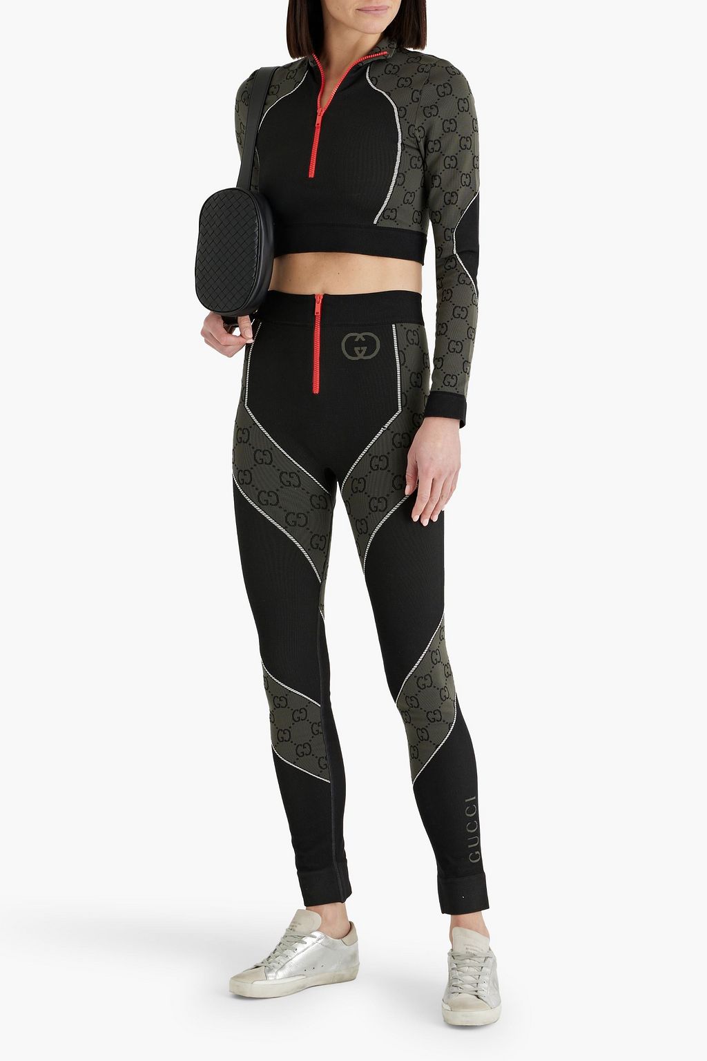GUCCI Cropped stretch-jacquard top