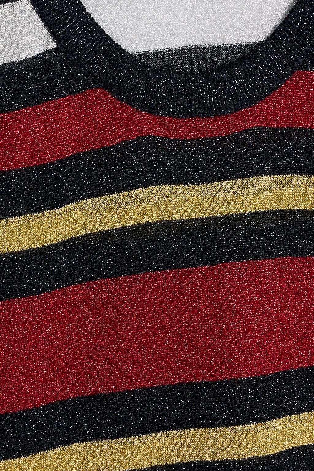 GUCCI Metallic striped stretch-knit tank