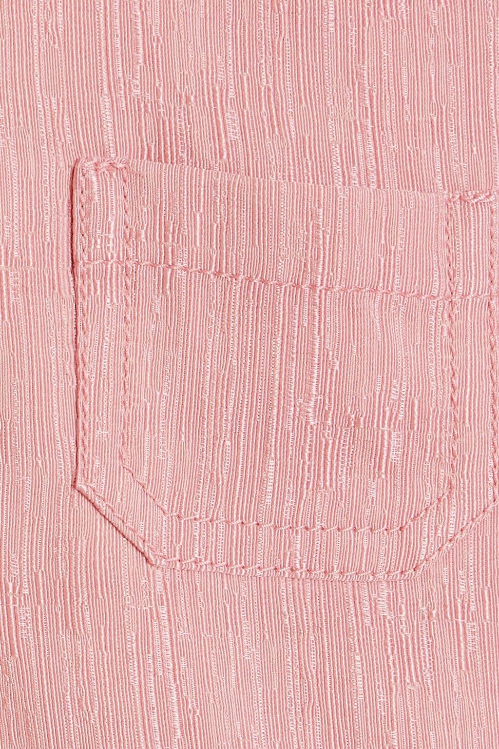GUCCI Cropped wool and silk-blend jacquard polo shirt