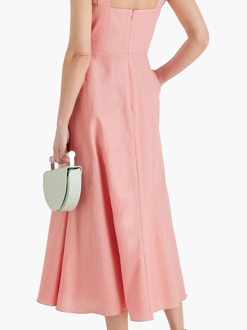 cotton and linen-blend midi dress