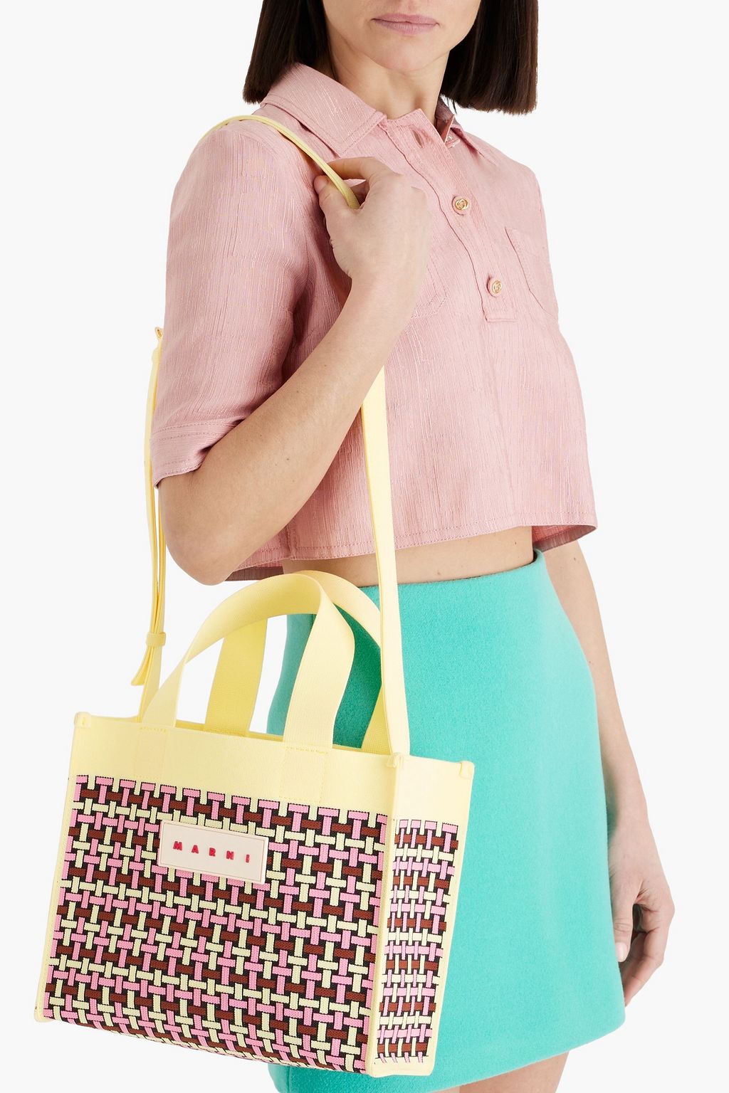MARNI Jacquard-knit tote