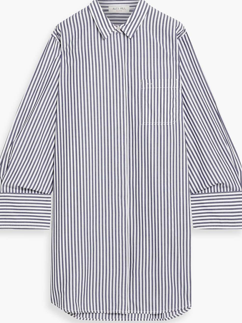 belle striped cotton-poplin mini shirt dress