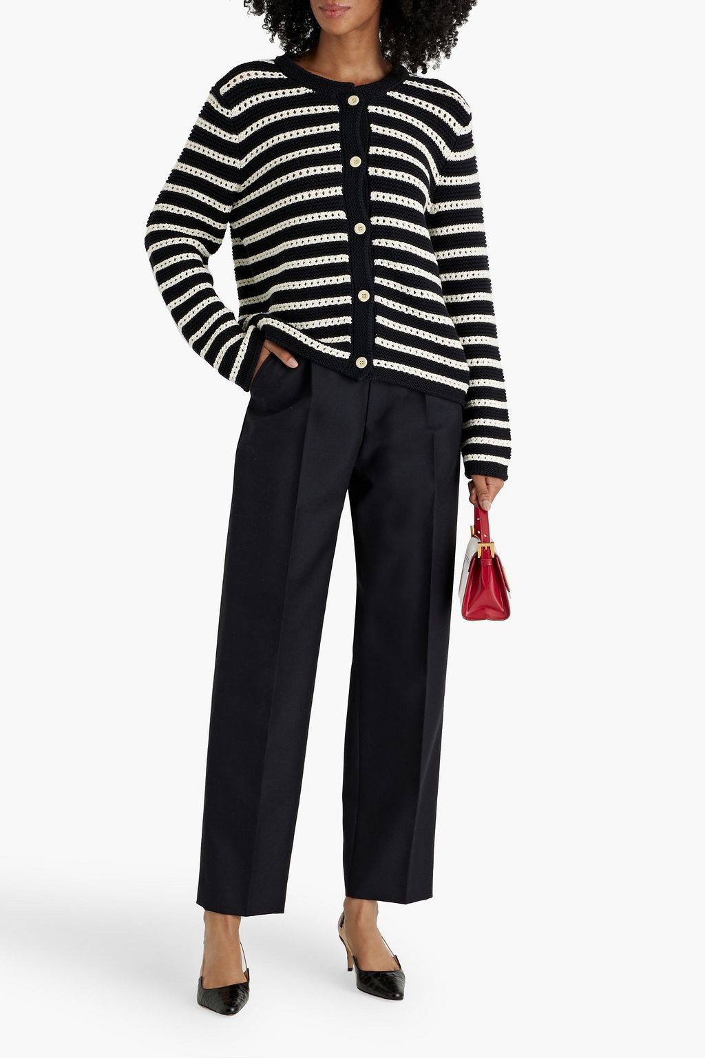 ALEX MILL Hailey striped cotton cardigan