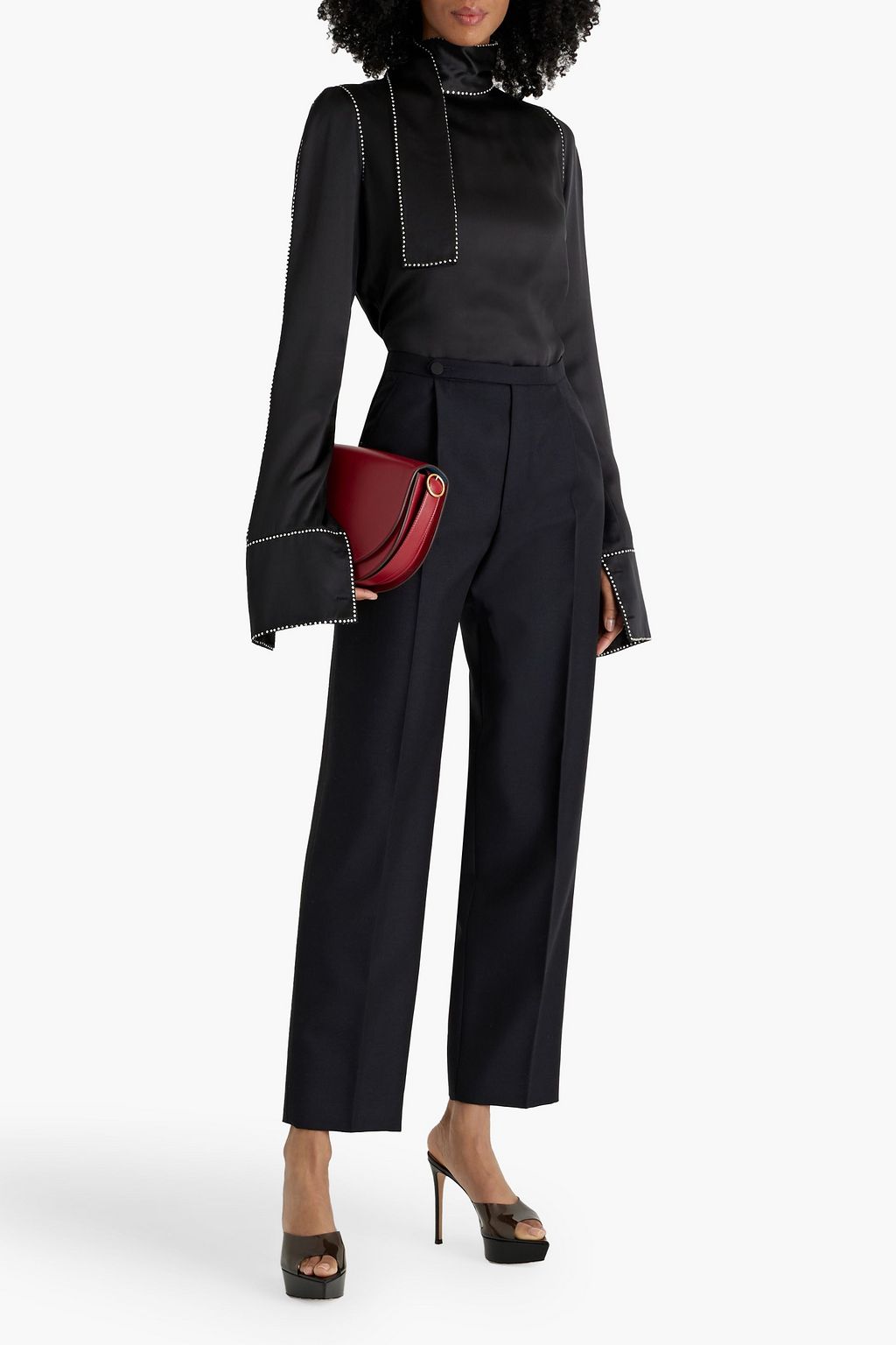 GUCCI Wool and mohair-blend straight-leg pants