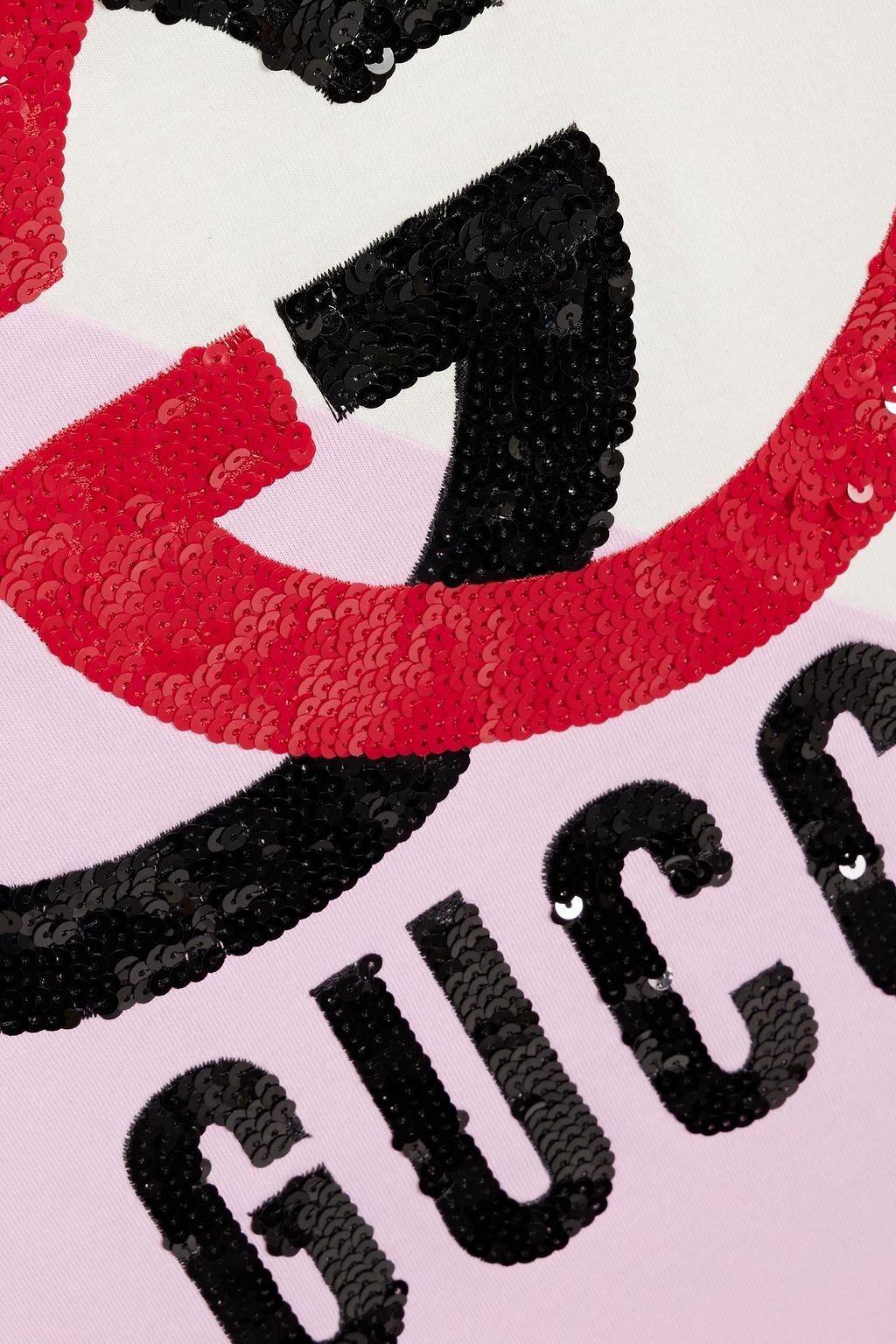 GUCCI Sequin-embellished printed cotton-jersey tank