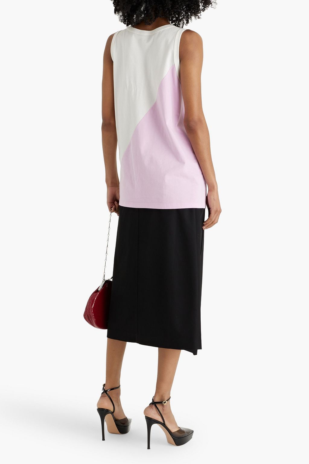 GUCCI Sequin-embellished printed cotton-jersey tank