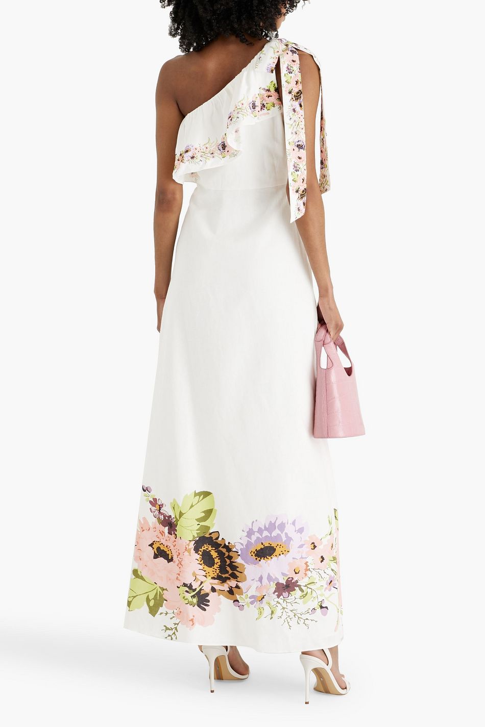 MIKAEL AGHAL One shoulder Floral print Cotton And Linen blend Maxi mikael-aghal-one-shoulder-floral-print-cotton-and-linen-blend-maxi