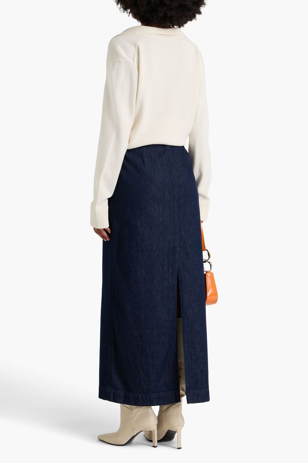 SIMKHAI Bobbie cotton and cashmere-blend polo sweater