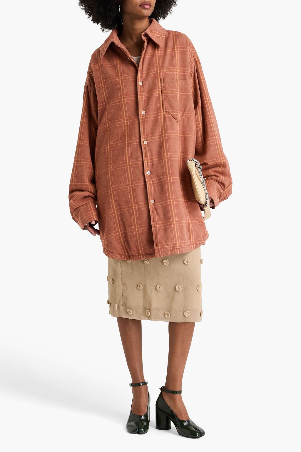 MAISON MARGIELA Oversized checked cotton-flannel shirt