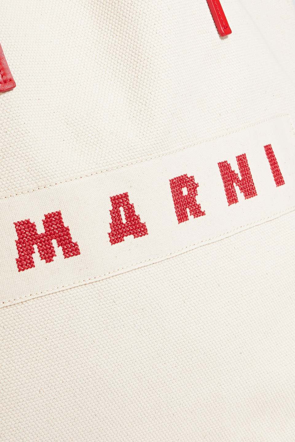 Marni Janus Canvas Tote In Ecru