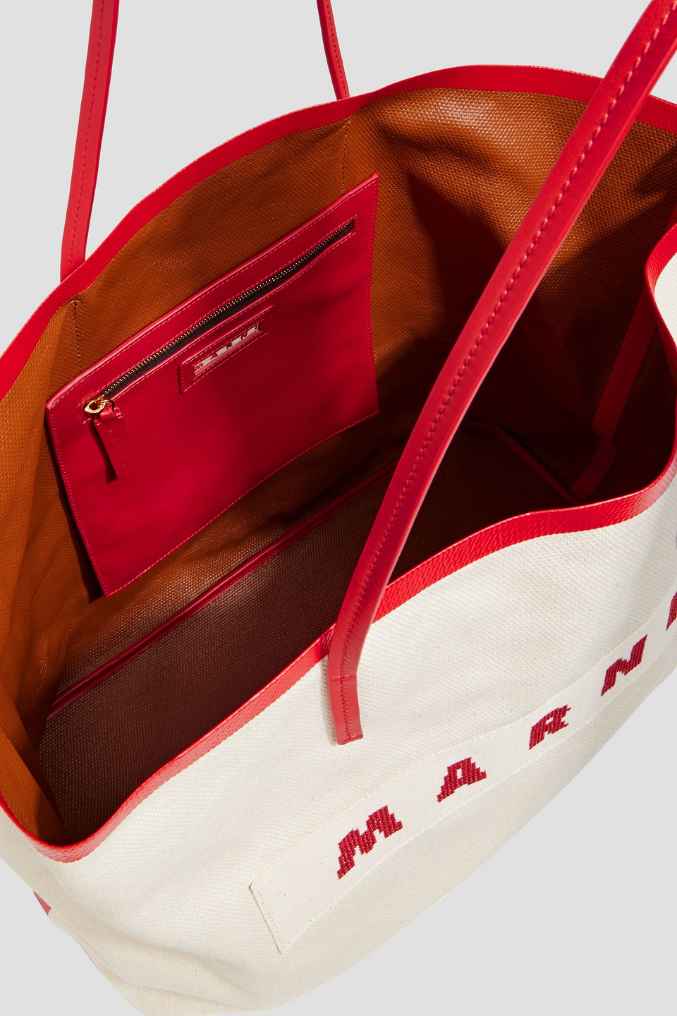 Marni Janus Canvas Tote In Ecru