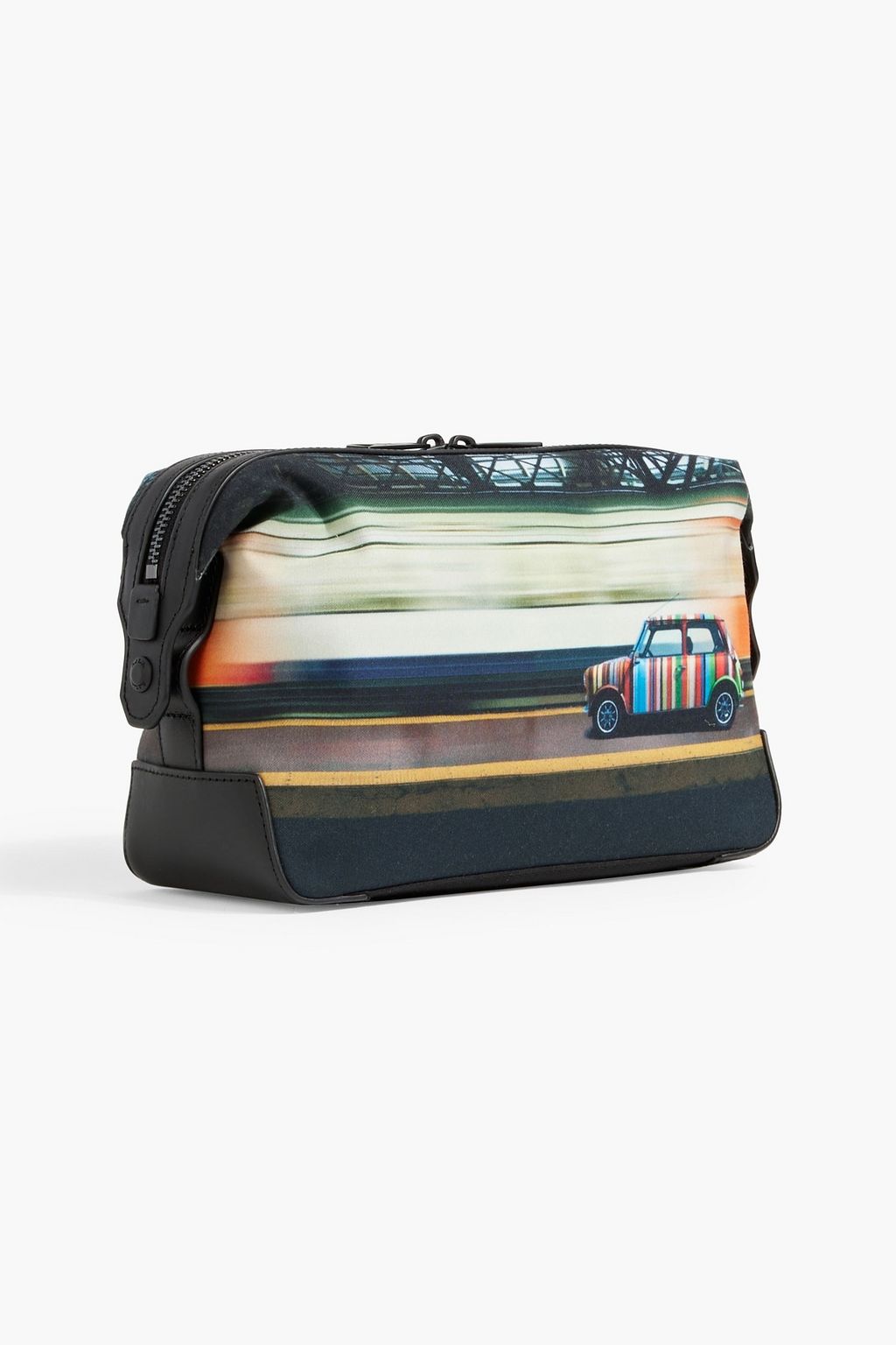 PAUL SMITH 가죽 트리밍 프린트 캔버스 워시 백