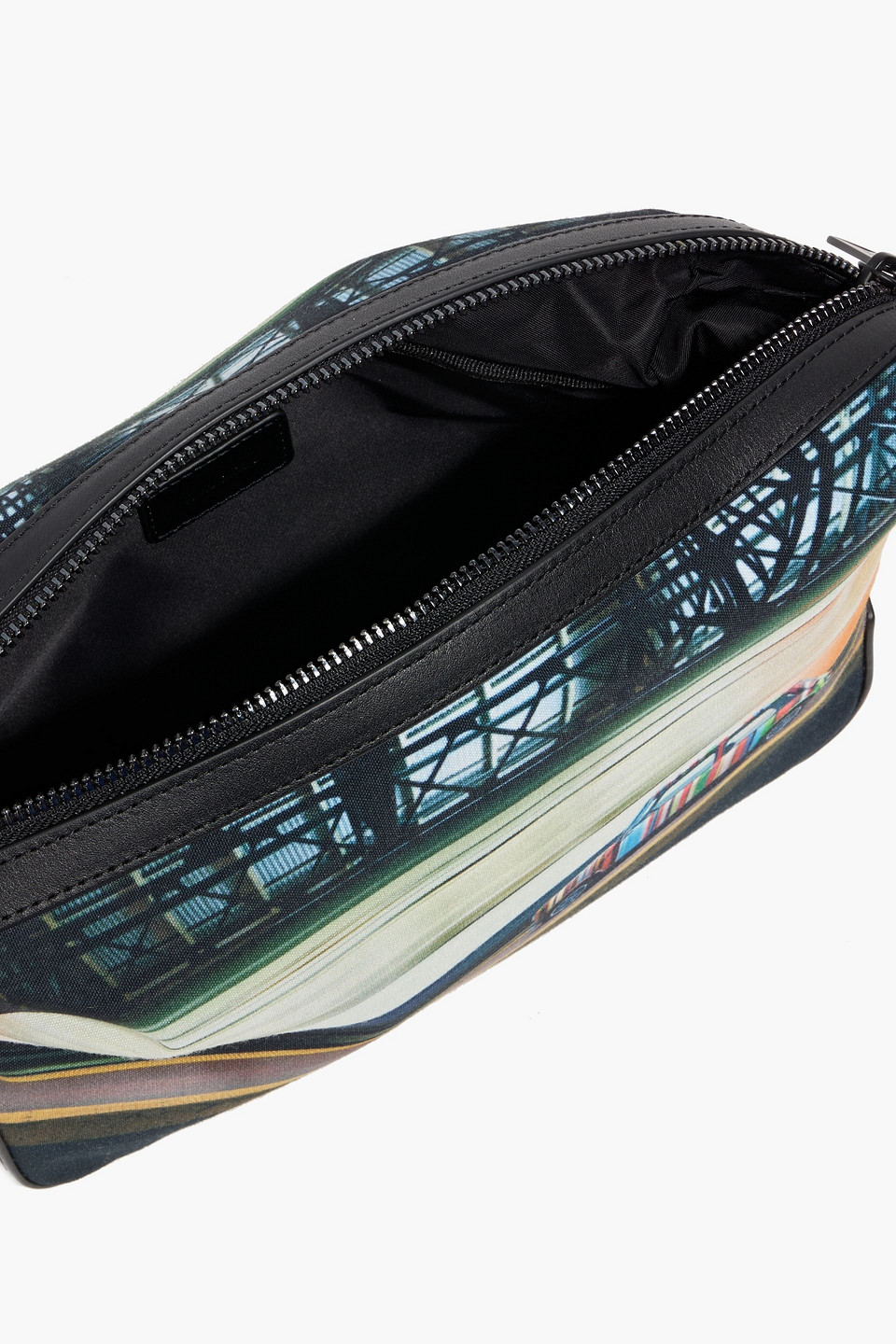 Paul Smith Leather-trimmed Printed Canvas Wash Bag