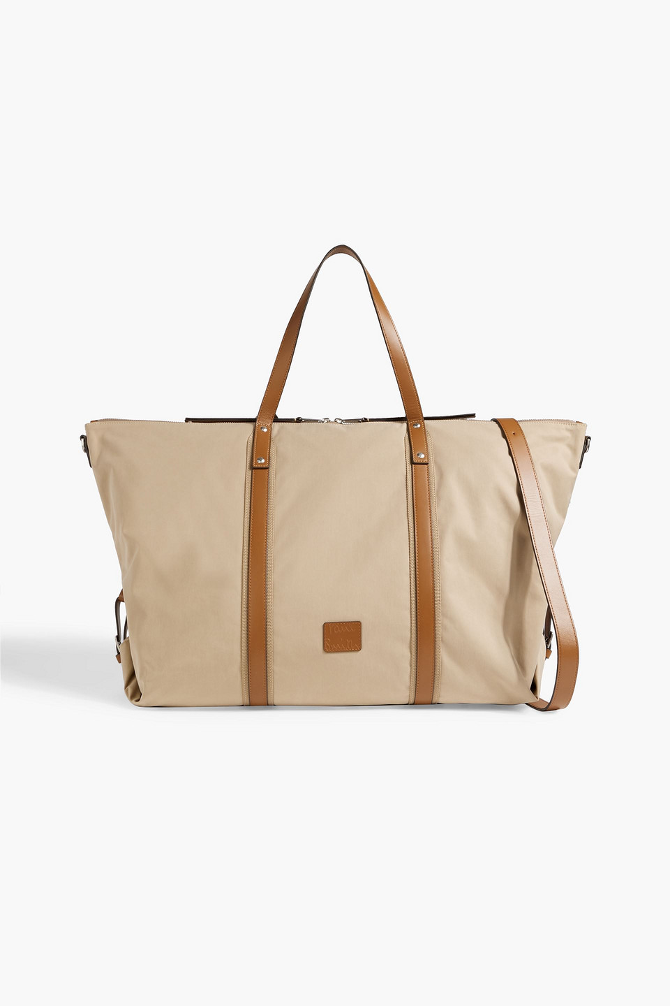 Paul Smith Leather-trimmed Twill Duffle Bag In Neutral