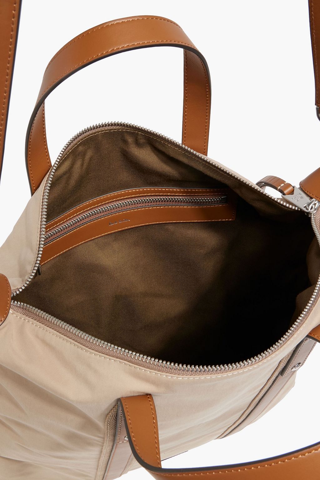PAUL SMITH حقيبة توت من التويل بحواف من الجلد