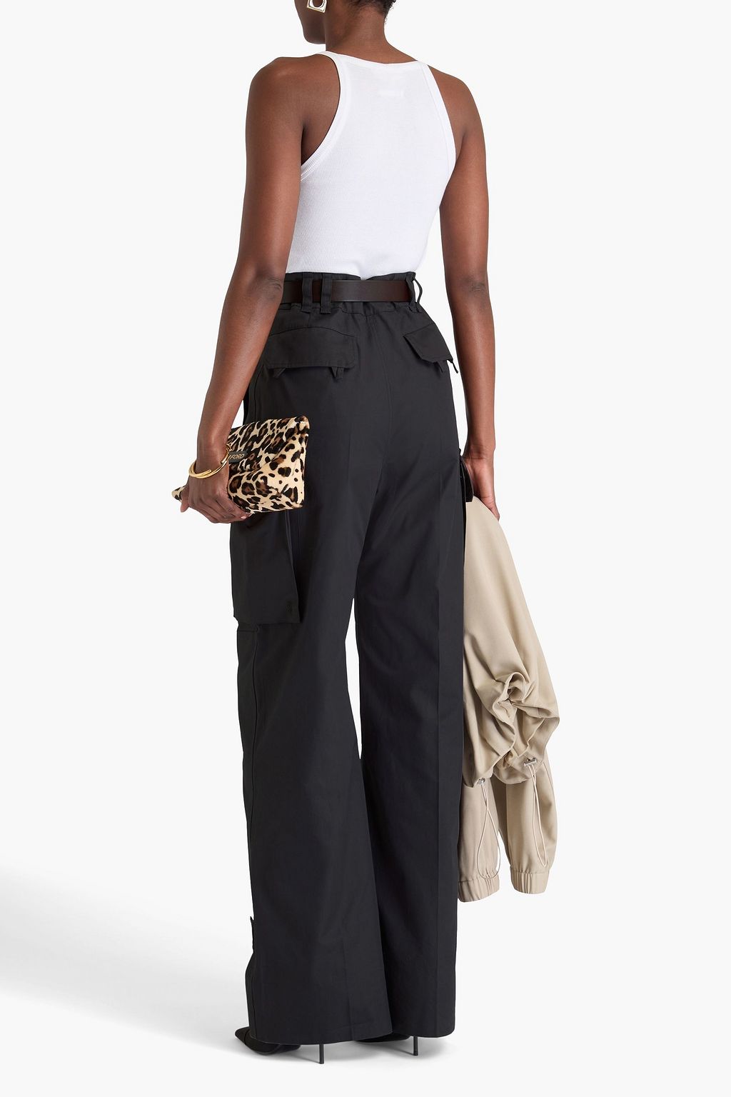 SAINT LAURENT Cargohose aus Baumwoll-Gabardine mit Gürtel