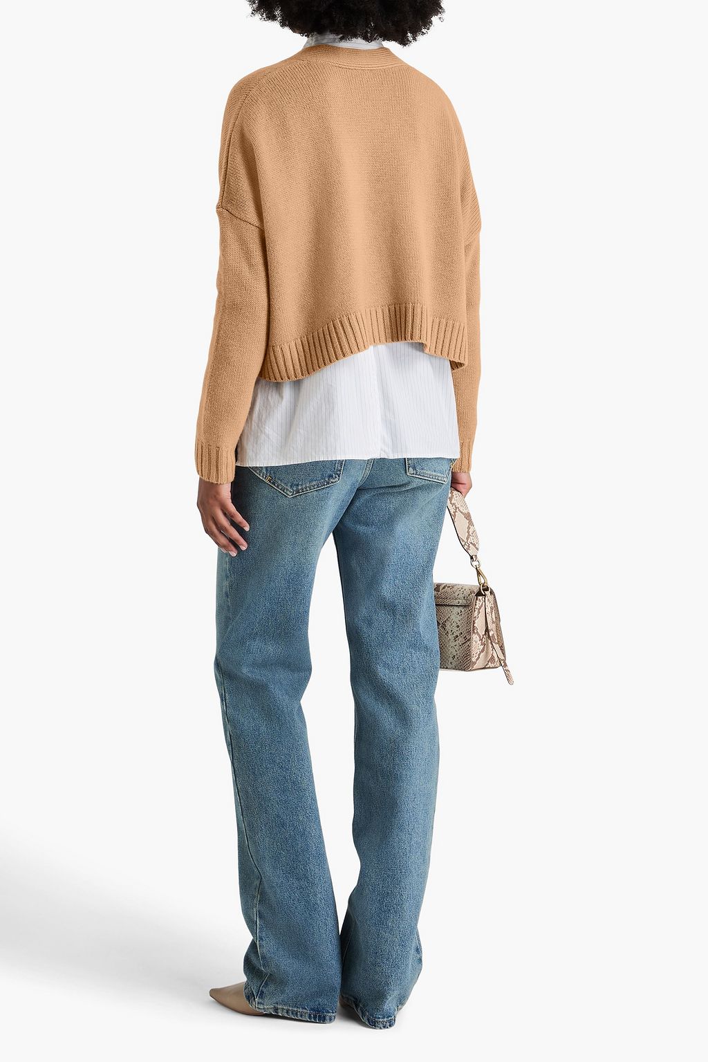 MAX MARA Cropped Cardigan aus einer Baumwoll-Woll-Kaschmirmischung