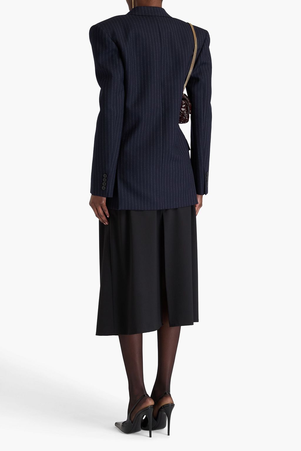 SAINT LAURENT Doppelreihiger Blazer aus Woll-Twill mit Nadelstreifen