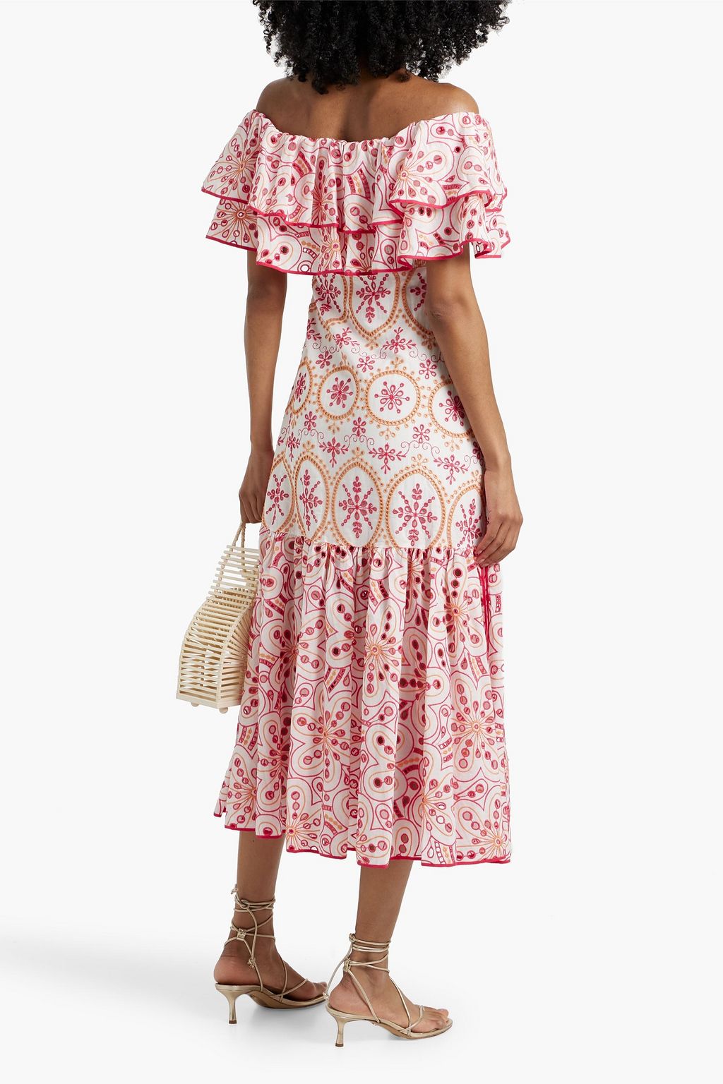 CHARO RUIZ IBIZA Isabella off-the-shoulder broderie anglaise cotton-blend midi dress
