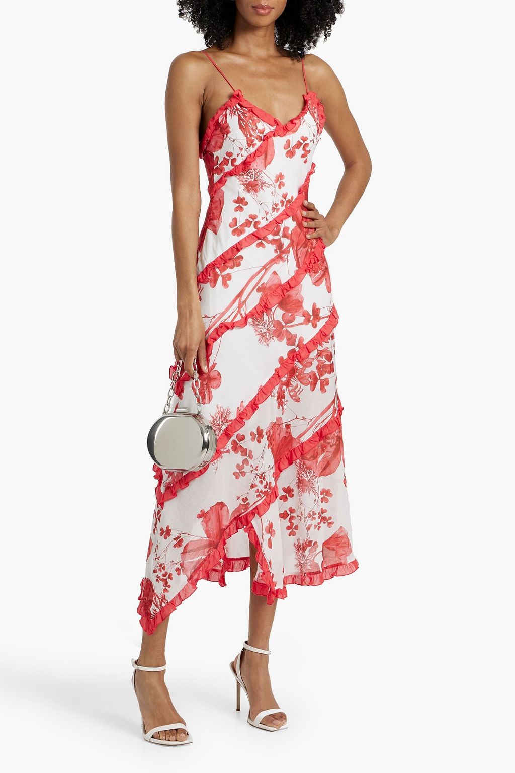 CHARO RUIZ IBIZA Ninay ruffled floral-print cotton-blend voile midi dress