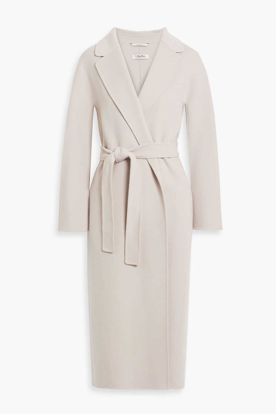 Max Mara Esturia Belted Wool-felt Coat In White