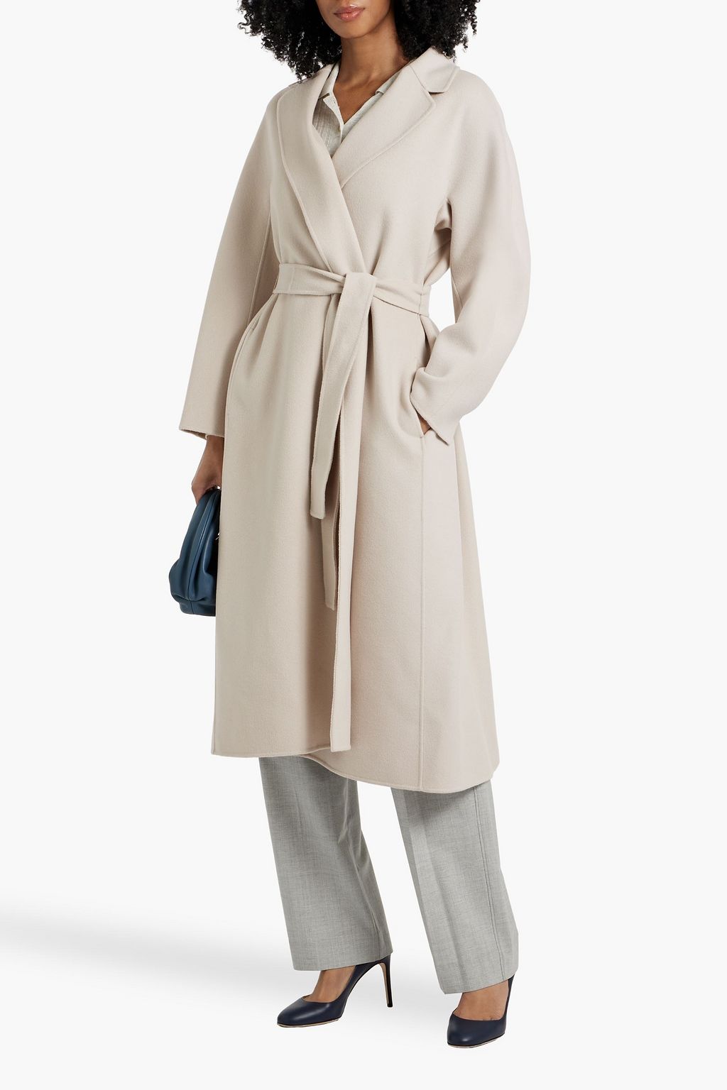 'S MAX MARA Esturia belted wool-felt coat