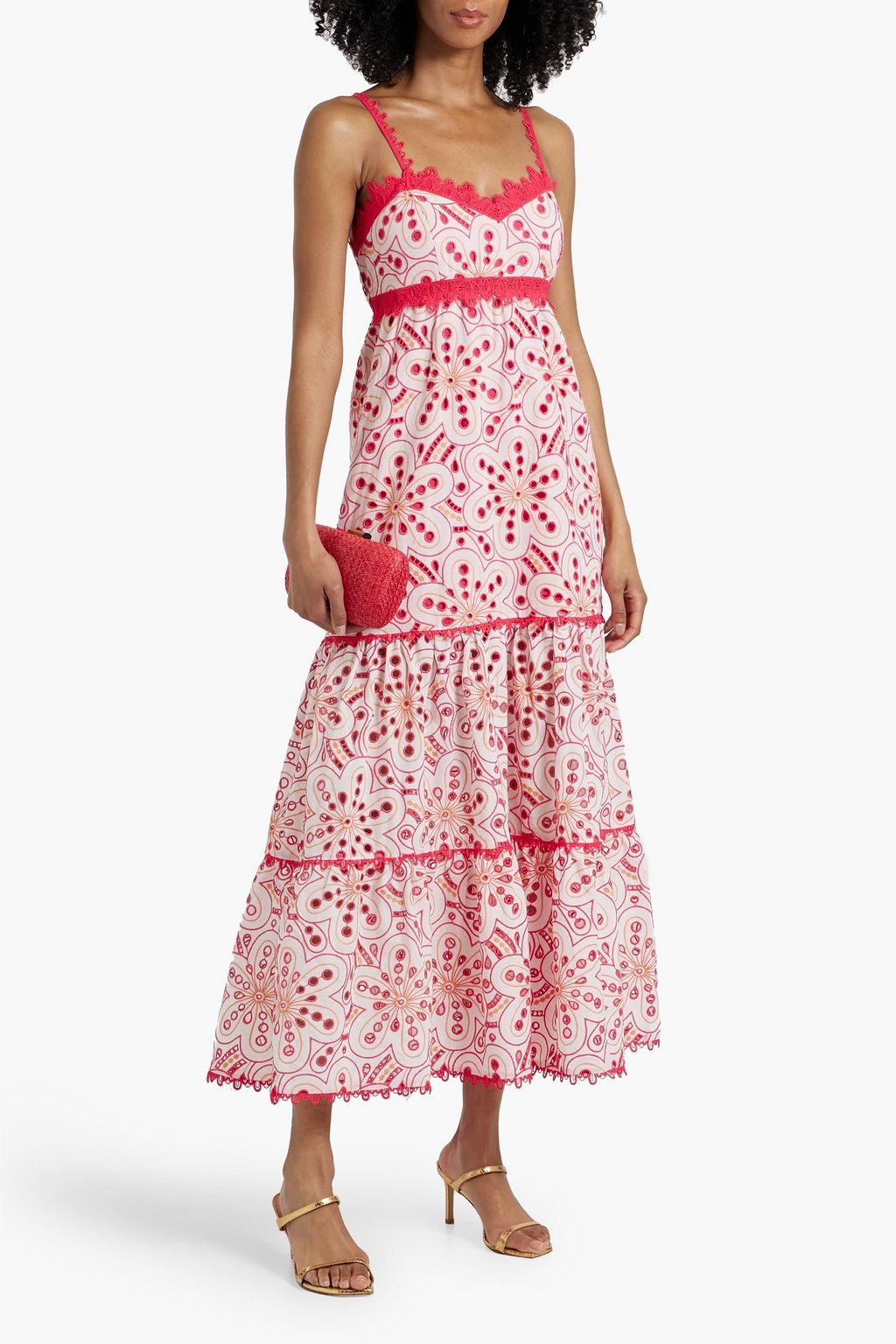 CHARO RUIZ IBIZA Andromeda broderie anglaise cotton-blend maxi dress