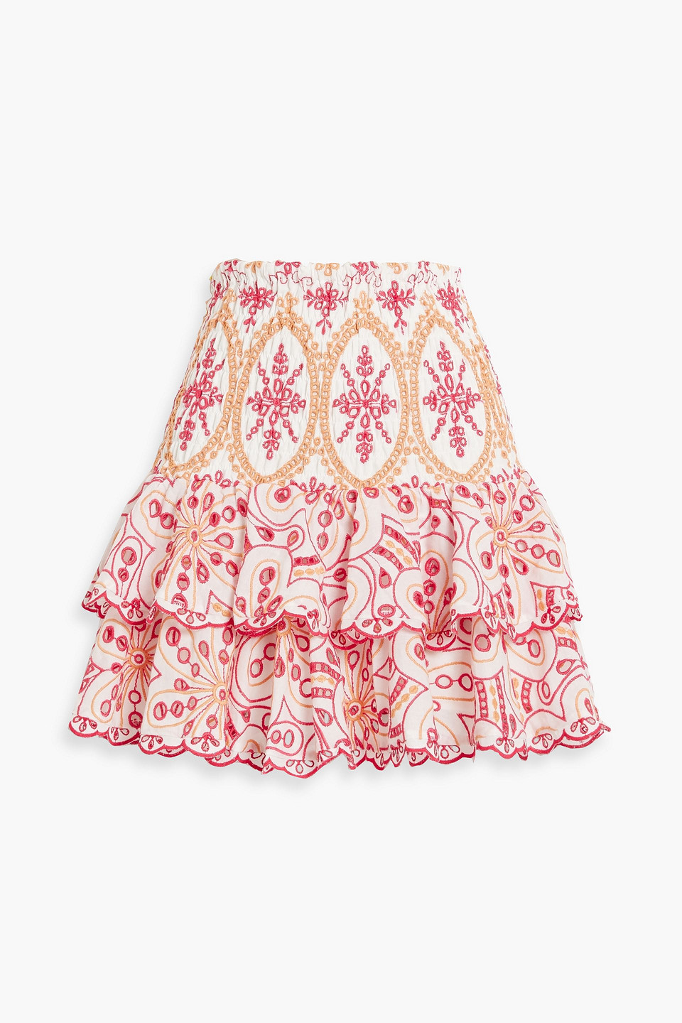 Charo Ruiz Noa Ruffled Broderie Anglaise Cotton-blend Mini Skirt