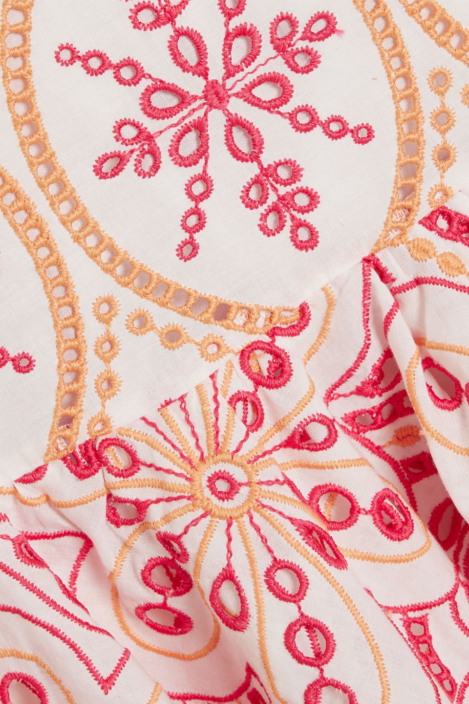 Shop Charo Ruiz Marianne Ruffled Broderie Anglaise Cotton-blend Mini Dress