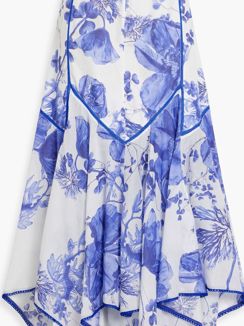 nopy floral-print cotton-blend voile maxi skirt
