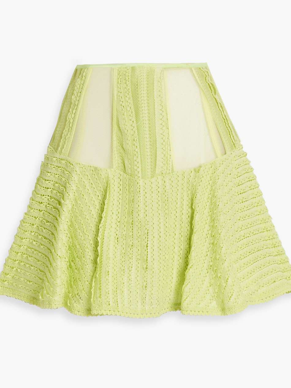 hamaty ruffled stretch-lace mini skirt