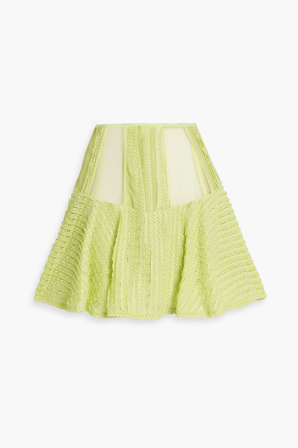 Charo Ruiz Hamaty Ruffled Stretch-lace Mini Skirt