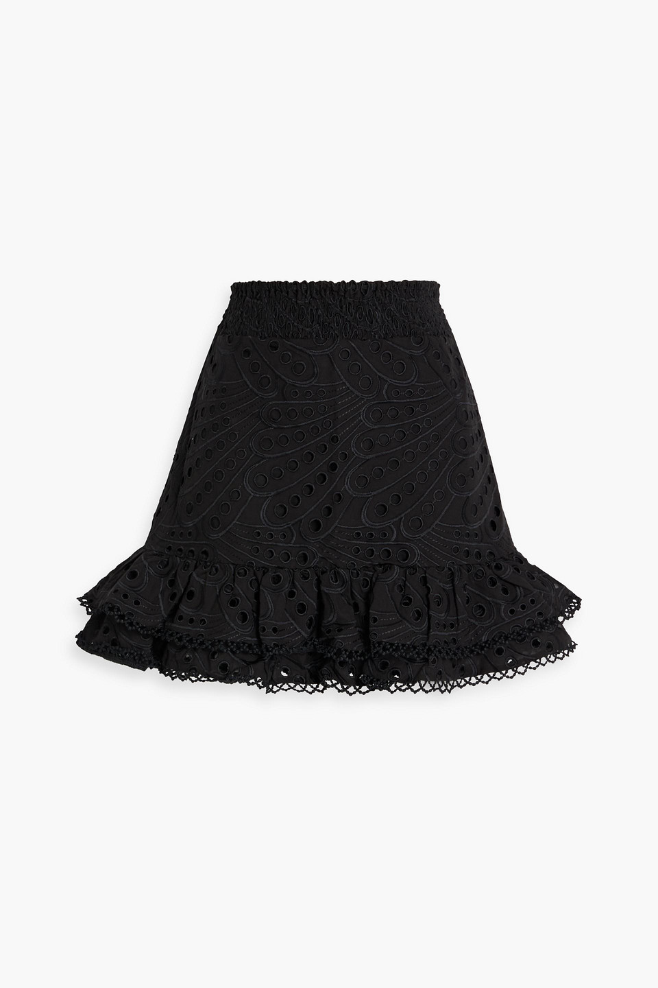 Charo Ruiz Mallorca Ruffled Broderie Anglaise Cotton-blend Mini Skirt