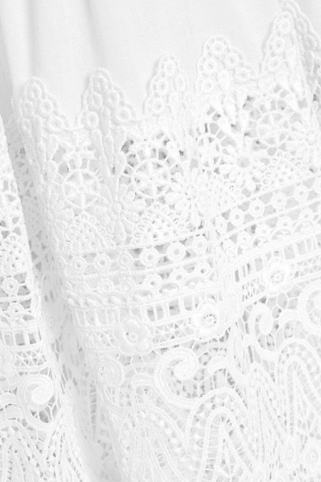 CHARO RUIZ IBIZA Viola guipure lace-paneled cotton-blend voile maxi skirt