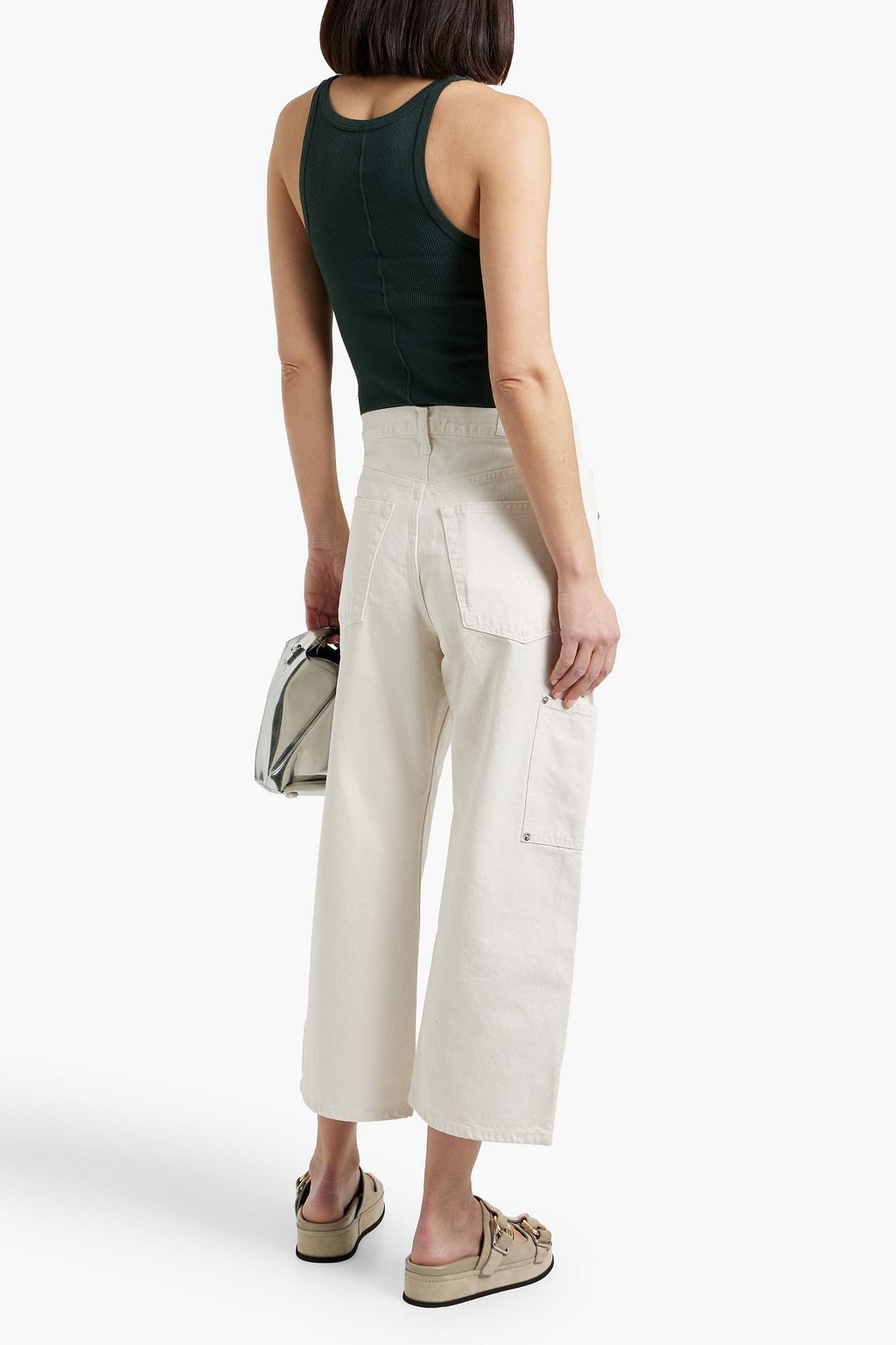 RE/DONE BY HANES Ribbed cotton-jersey tank