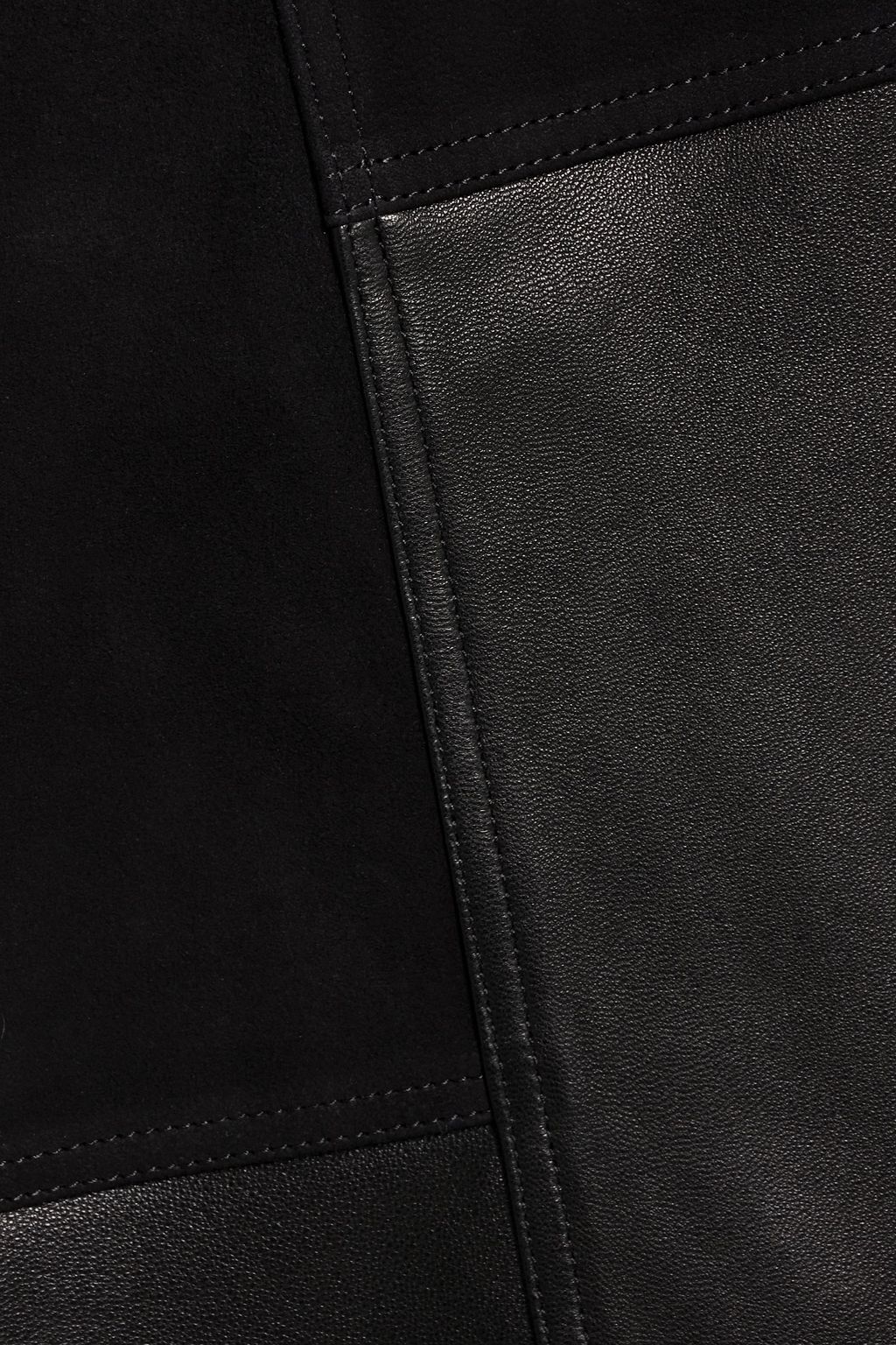 RE/DONE Patchwork leather and suede midi skirt