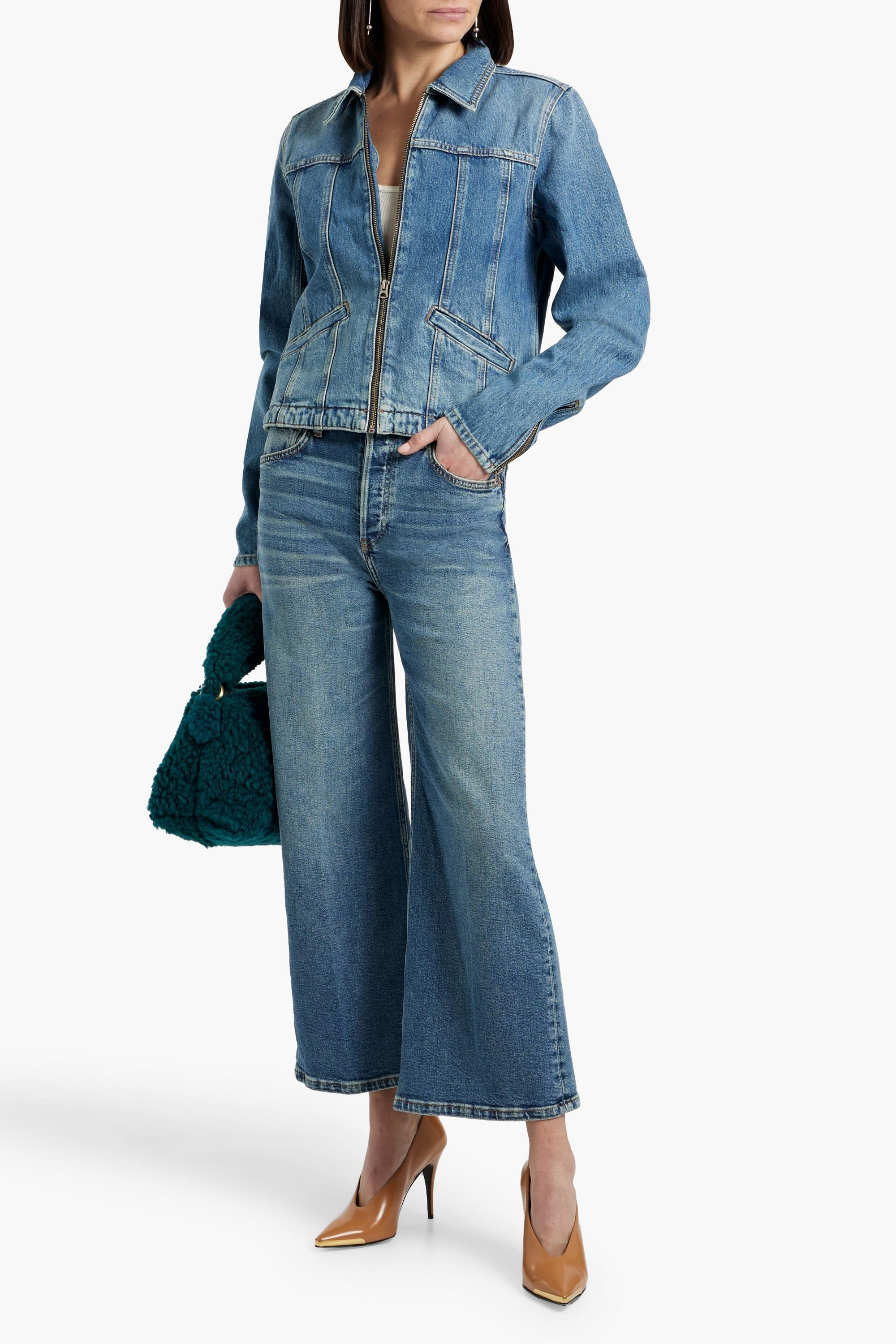 RE/DONE Cropped high-rise wide-leg jeans