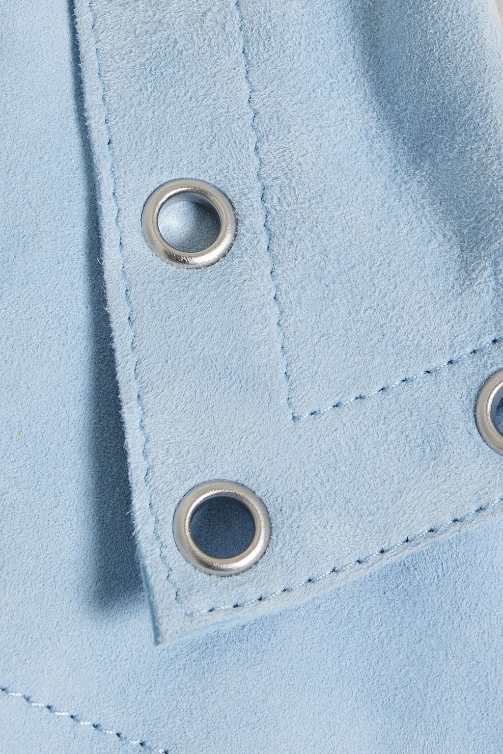 RE/DONE Eyelet-embellished suede shirt