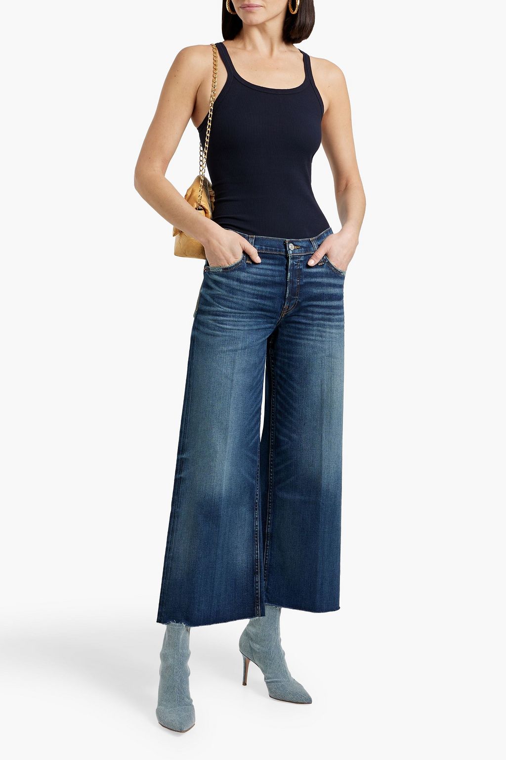 RE/DONE BY HANES Ribbed cotton-jersey tank
