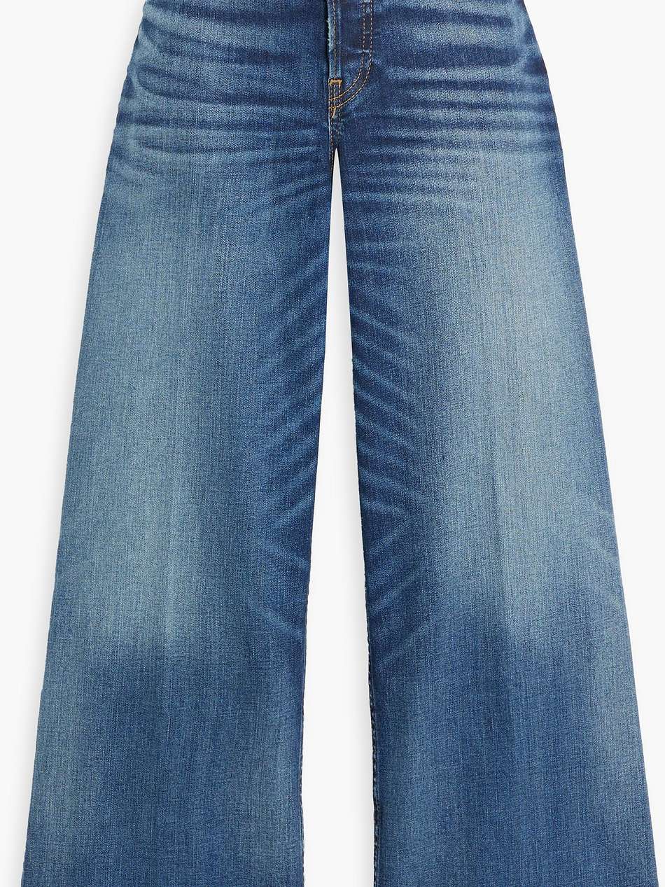 cropped distressed mid-rise wide-leg jeans