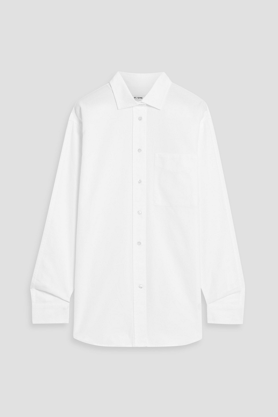 Re/done Oversized Cotton Oxford Shirt In White