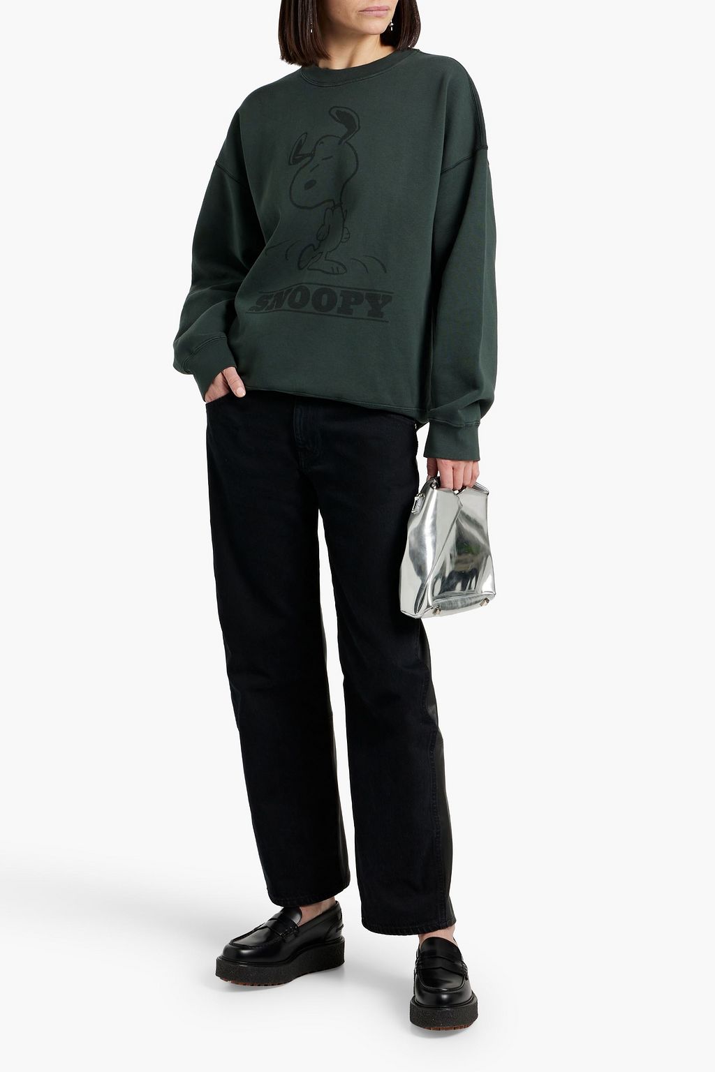RE/DONE Oversized printed cotton-fleece sweatshirt