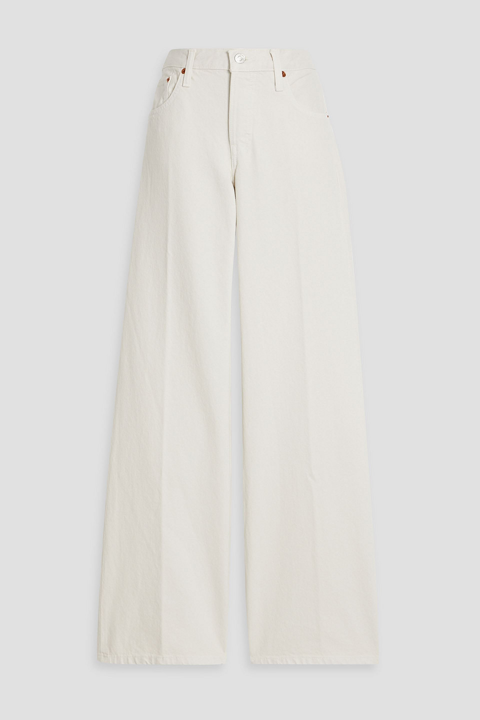 Re/done Mid-rise Wide-leg Jeans In Ecru