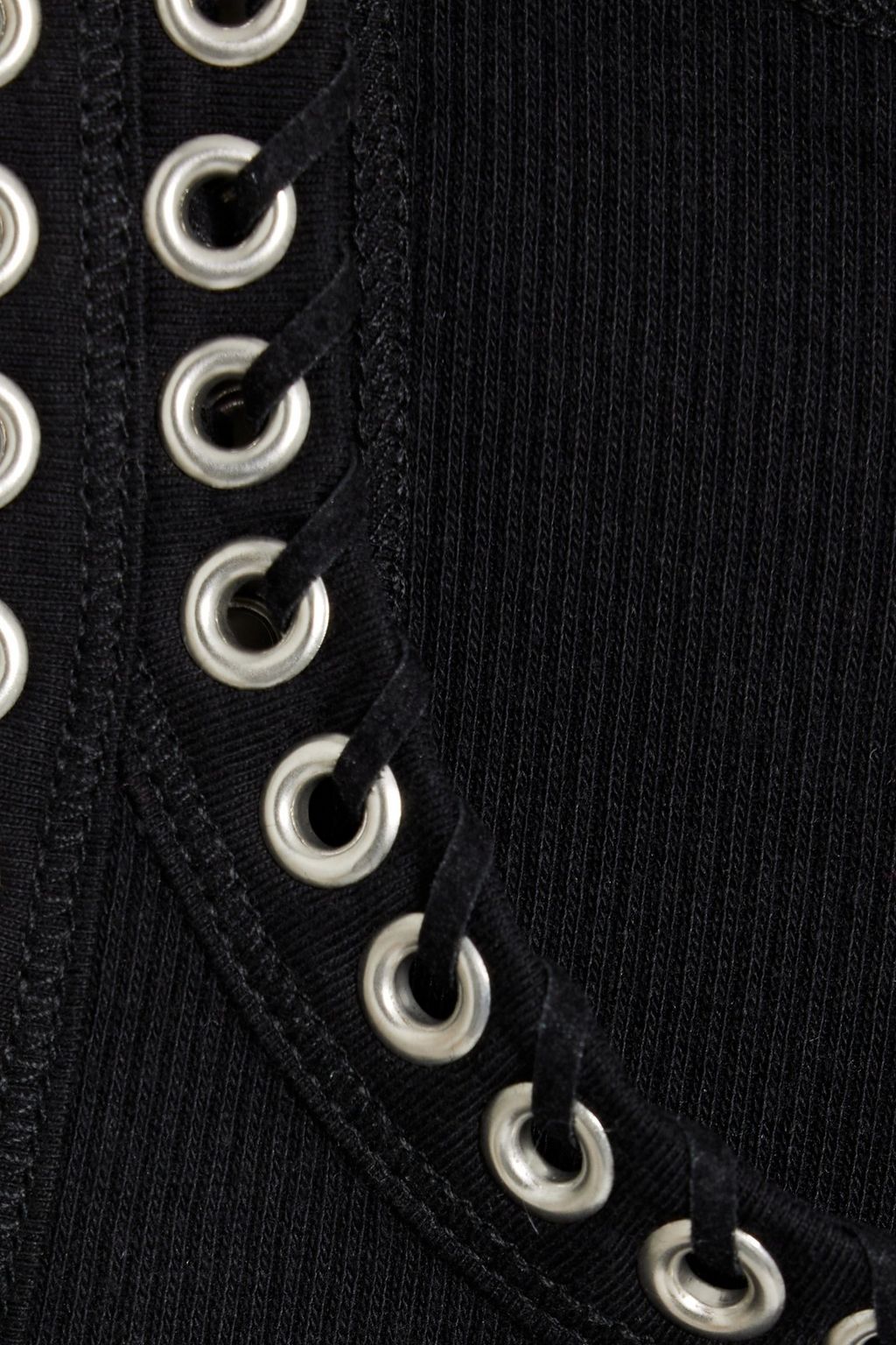 RE/DONE Eyelet-embellished ribbed cotton-jersey tank