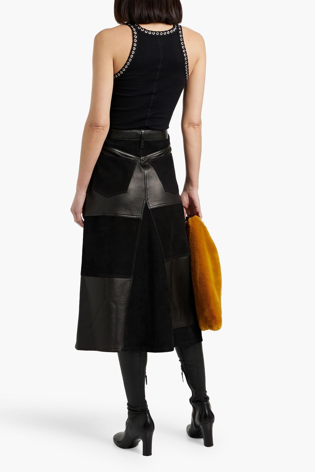 RE/DONE Eyelet-embellished ribbed cotton-jersey tank