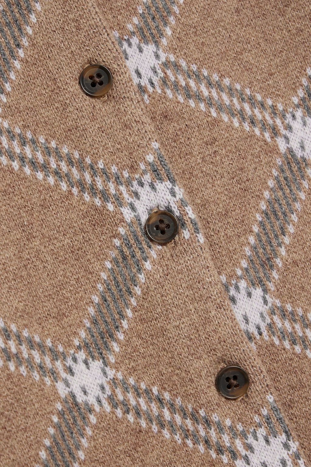 RE/DONE Cropped jacquard-knit wool, cotton and cashmere-blend cardigan