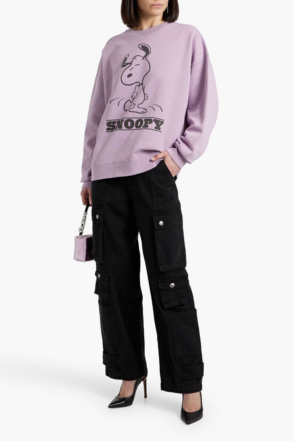 RE/DONE Oversized printed cotton-fleece sweatshirt